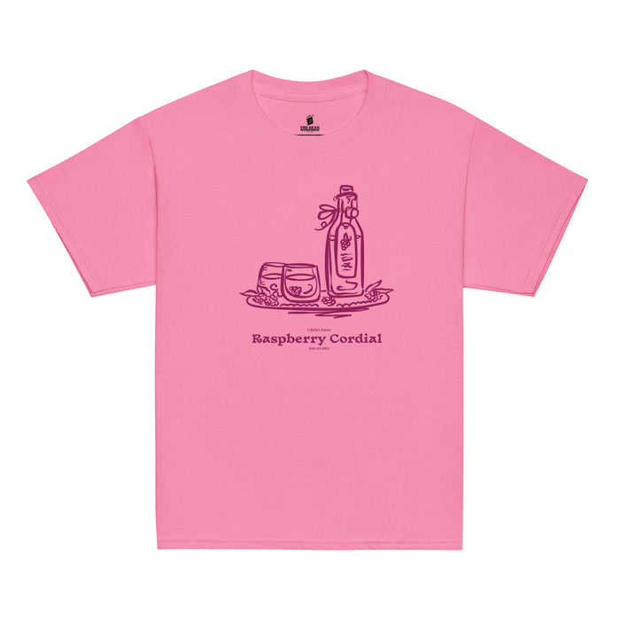 Raspberry Cordial Youth T-shirt - The Bean Workshop - Anne of Green Gables, Anne Shirley Fandom, Cordial Bottle Motif, Cottagecore Aesthetic, Crimson Berry Illustration, Gift for Young Book Lovers, Kids Anne of Green Gables Shirt, L.M. Montgomery, Raspberry Cordial Youth Tee for Young Readers, Vintage Sketch Style, Youth T-Shirt