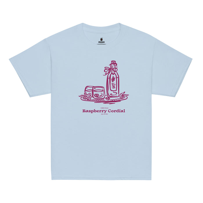 Raspberry Cordial Youth T-shirt - The Bean Workshop - Anne of Green Gables, Anne Shirley Fandom, Cordial Bottle Motif, Cottagecore Aesthetic, Crimson Berry Illustration, Gift for Young Book Lovers, Kids Anne of Green Gables Shirt, L.M. Montgomery, Raspberry Cordial Youth Tee for Young Readers, Vintage Sketch Style, Youth T-Shirt