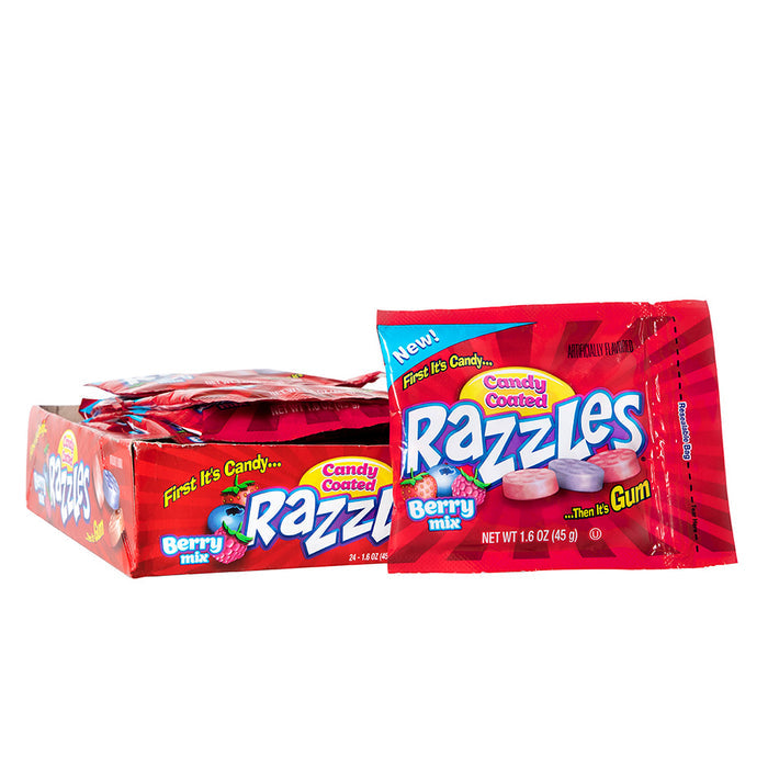 Razzles Berry Mix Gum and Candy Treats - 24 Count