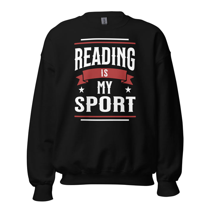 Reading Is My Sport Sweater - The Bean Workshop - Bookaholic, Bookish Apparel, Bookish Humor, Bookworm Sweatshirt, Comfort Wear, Cozy Reader Crewneck, Funny Quote, Funny Valentine's Gift for Book Lover, Gift for Readers, Loungewear, Reading Is My Sport Sweatshirt, Retro Athletic, sweatshirt, Varsity
