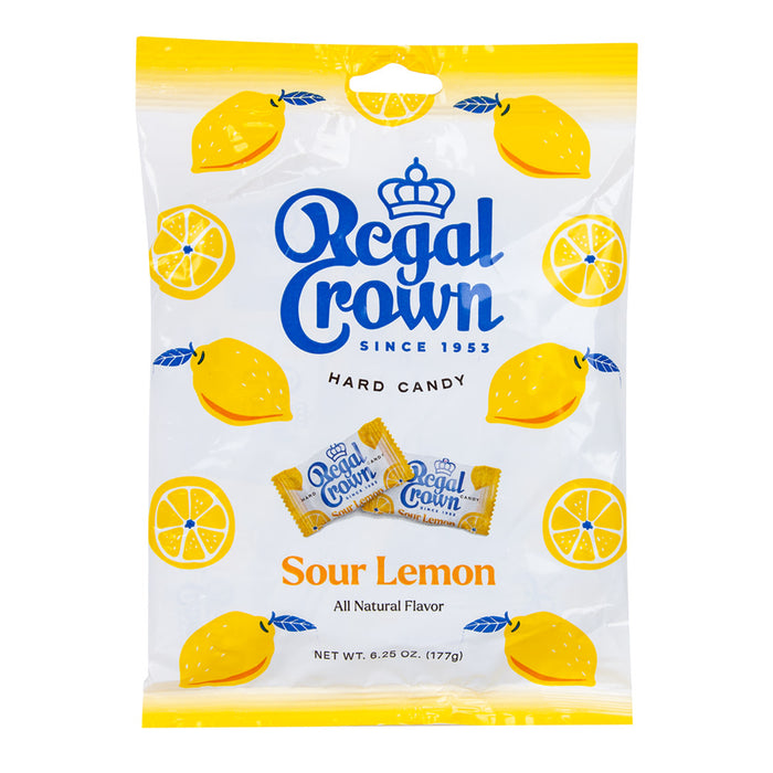 Regal Crown Sour Lemon Hard Candy Peg Bag - 12 Count