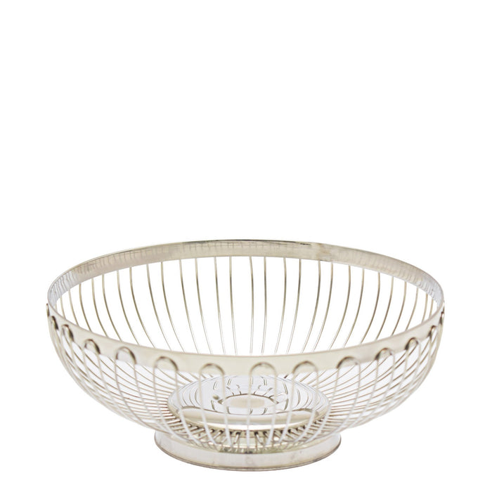Regent Bread Basket Round 20cm - Silver