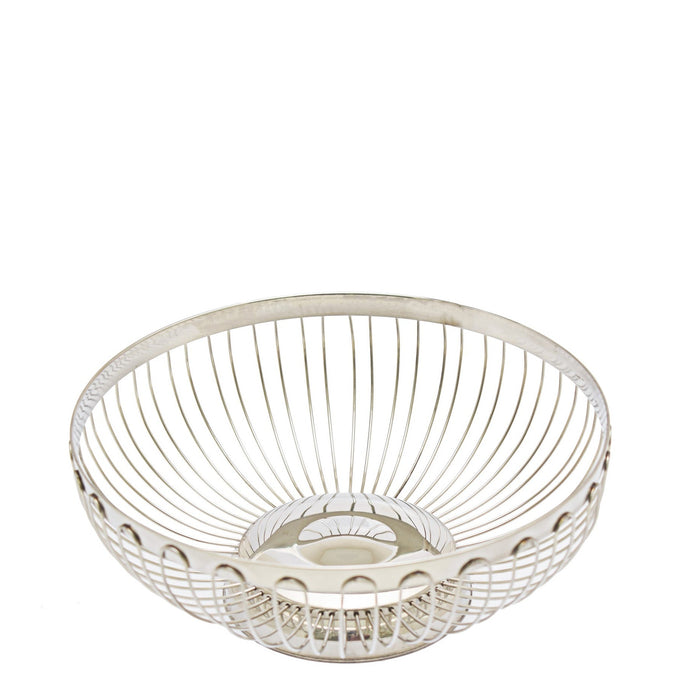 Regent Bread Basket Round 20cm - Silver