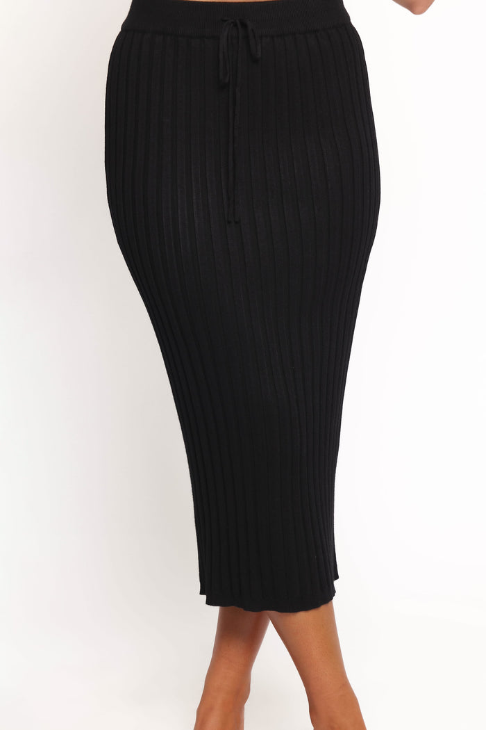Petal and Pup USA SETS Richelle Ribbed Knit Skirt Set - Black