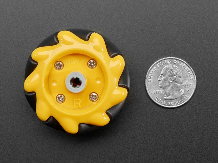 Right Mecanum Wheel - 48mm Diameter - TT Motor or Cross Axle [Discontinued] by The Pi Hut - The Pi Hut