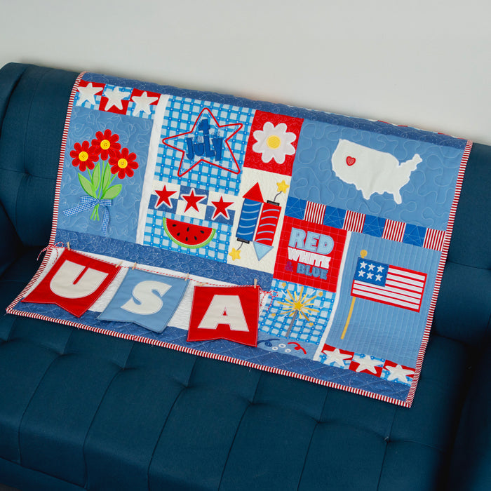 Right Side Up Banister and Couch Quilt: Star-Spangled Summer Fabric Kit