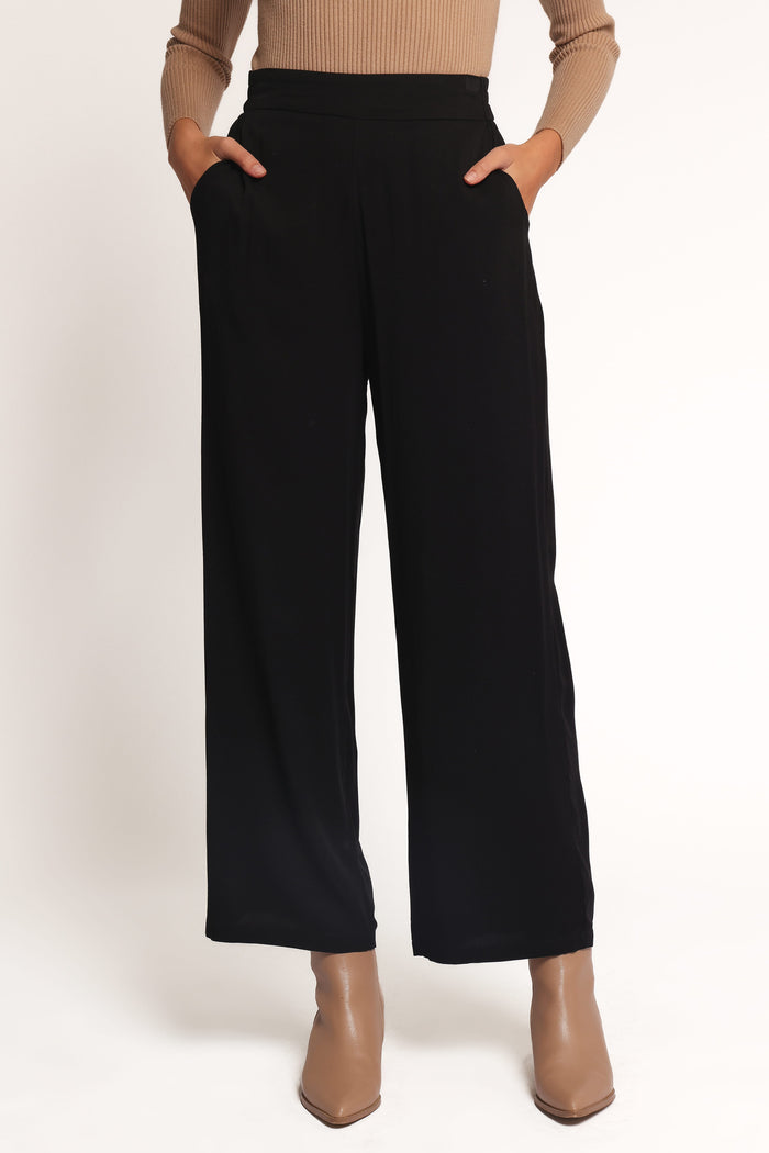 Petal and Pup USA BOTTOMS Rissa Wide Leg Pant - Black