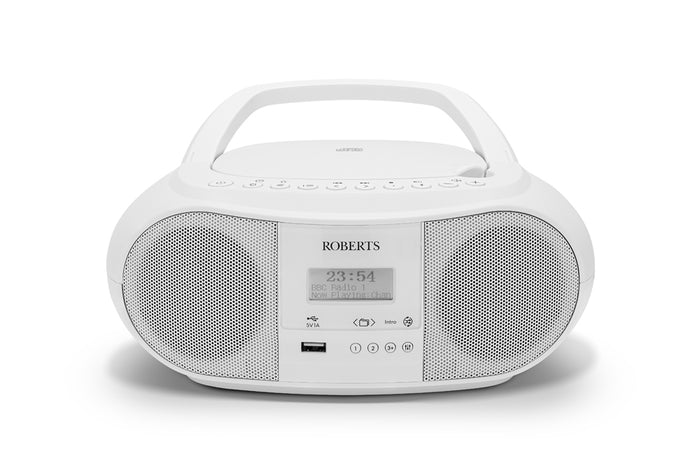 Roberts Zoombox 4 Portable CD Player DAB DAB+ FM RDS Bluetooth White White