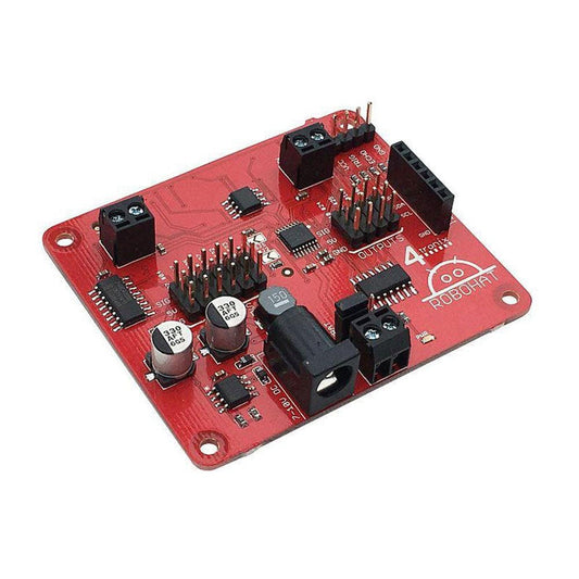 RoboHAT Robot Controller for Raspberry Pi [Discontinued] by 4tronix - The Pi Hut