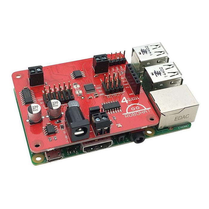 RoboHAT Robot Controller for Raspberry Pi [Discontinued] by 4tronix - The Pi Hut
