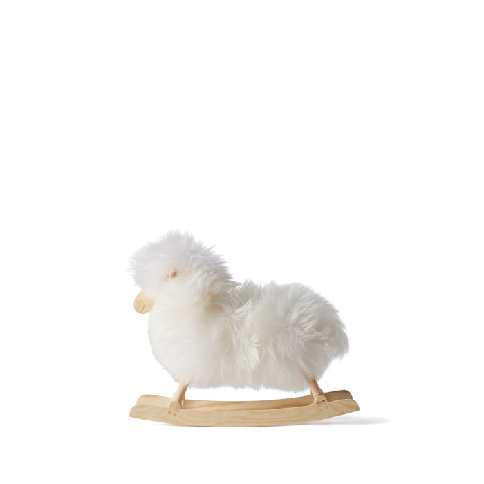 Povl Kjer Rocking Lamb Wood and Lambskin White