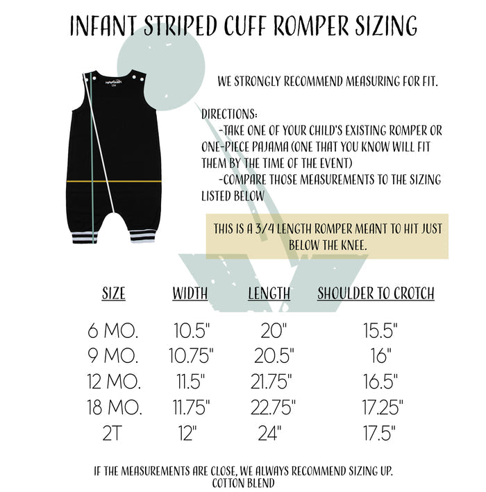 "Rookie of the Year" Baseball Romper with Striped Cuff