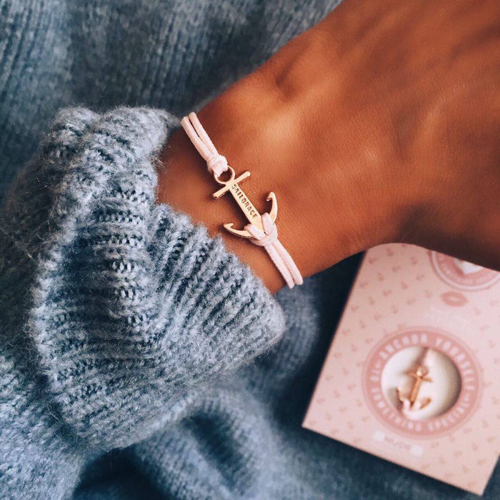 Rose Gold Nude Anchor Bracelet