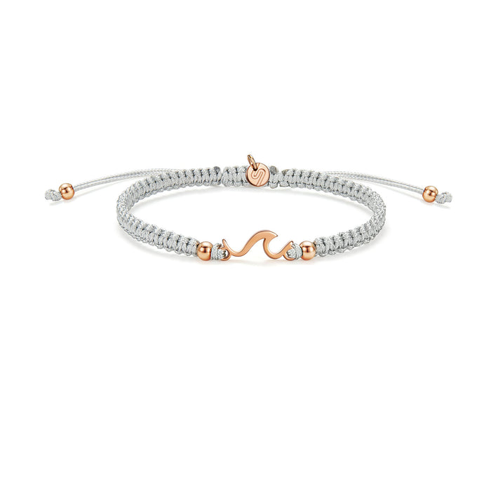 Rose Wave Grey Braided Bracelet