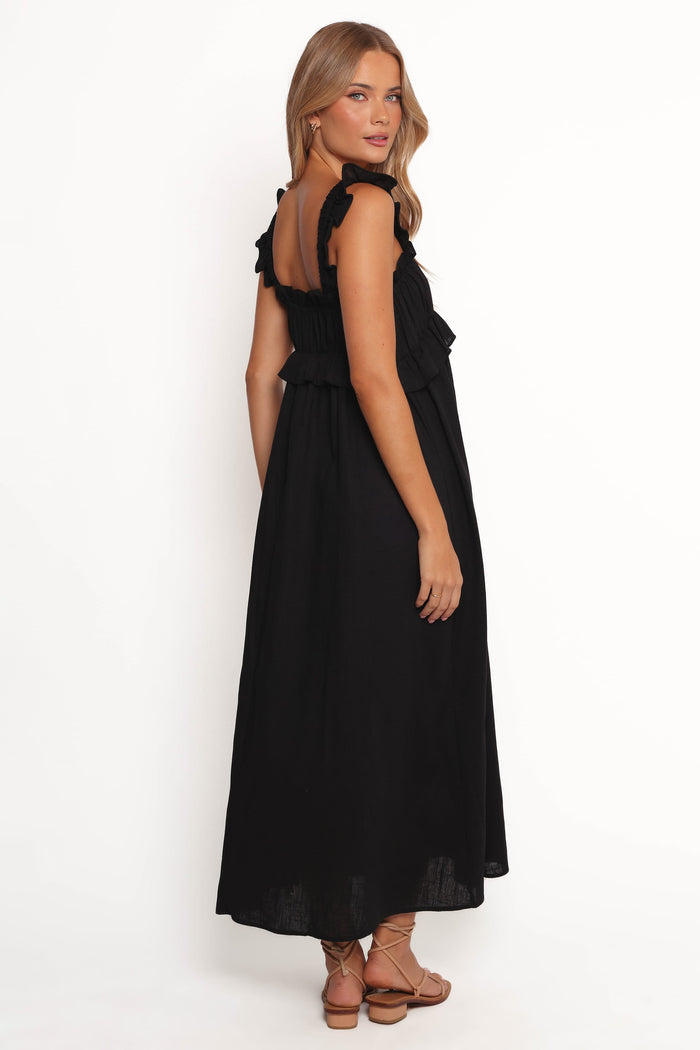 Petal and Pup USA DRESSES Ross Frill Strap Maxi Dress - Black