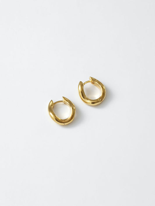 Wolf Circus Rowan Wavy Hoop Earrings in 14k Gold Plated-Earrings-wolfcircus.com