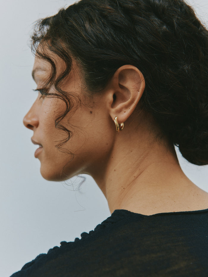 Wolf Circus Rowan Wavy Hoop Earrings in 14k Gold Plated-Earrings-wolfcircus.com