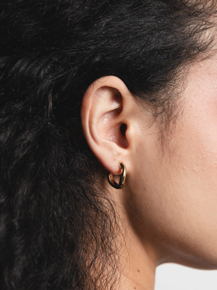 Wolf Circus Rowan Wavy Hoop Earrings in 14k Gold Plated-Earrings-wolfcircus.com