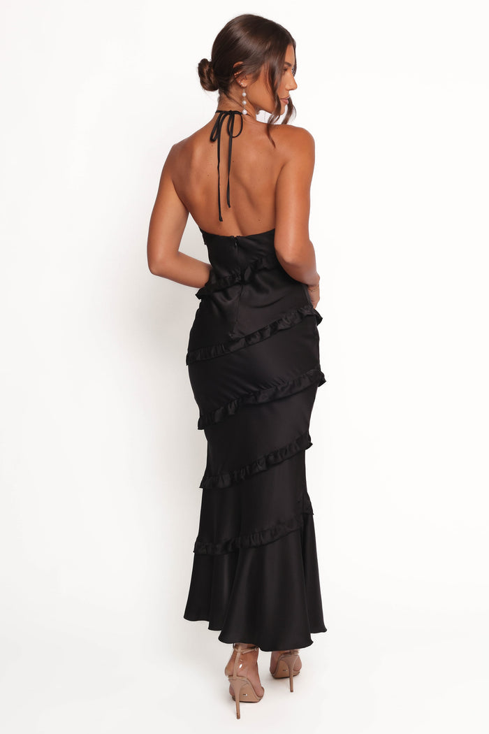 Petal and Pup USA DRESSES Roxanne Halterneck Maxi Dress - Black (Hold for Rack)
