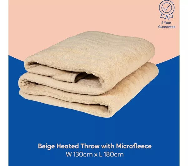 Russell Hobbs Heated Throw 130cm x 180cm  - Beige | RHHT1004BG