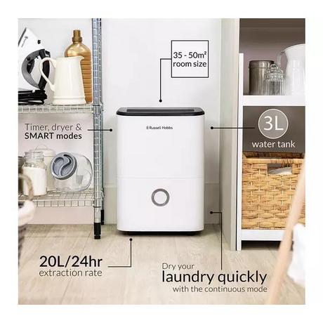 Russell Hobbs RHDH2002 20L Dehumidifier White
