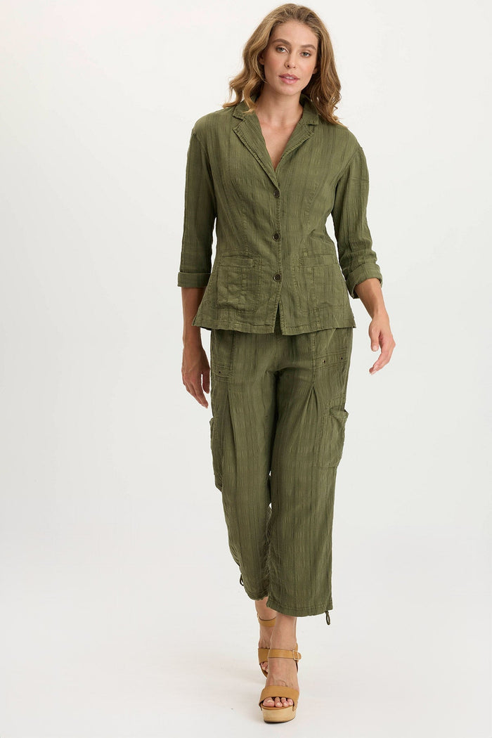 XCVI Ryle Textured Gauze Cargo Crop Pant