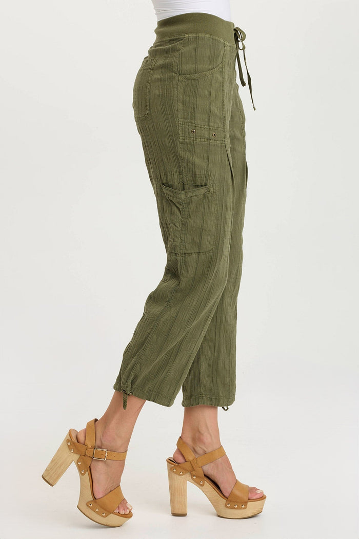 XCVI Ryle Textured Gauze Cargo Crop Pant