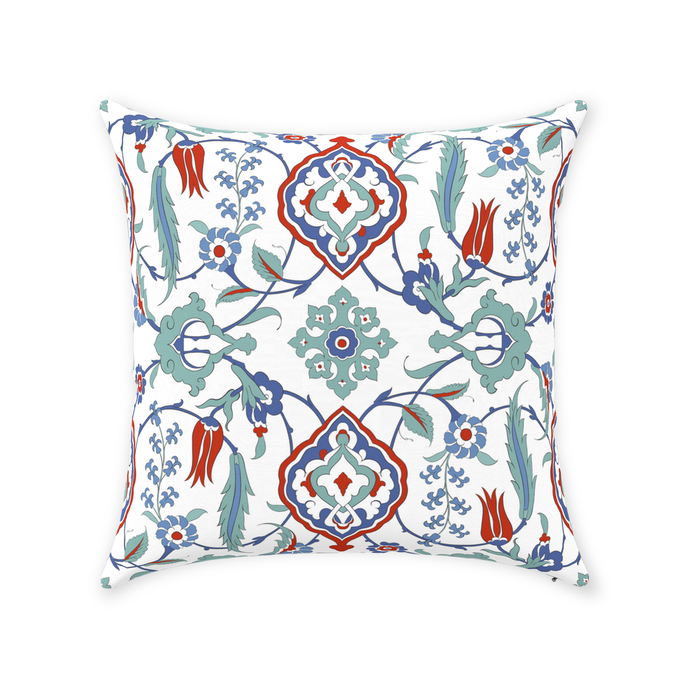 Sara Ottoman Cotton Pillows Blue Mint Red