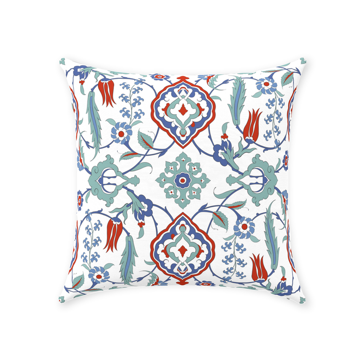 Sara Ottoman Cotton Pillows Blue Mint Red