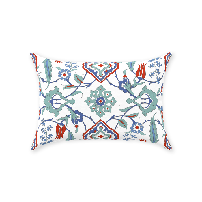 Sara Ottoman Cotton Pillows Blue Mint Red