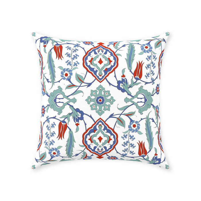 Sara Ottoman Cotton Pillows Blue Mint Red