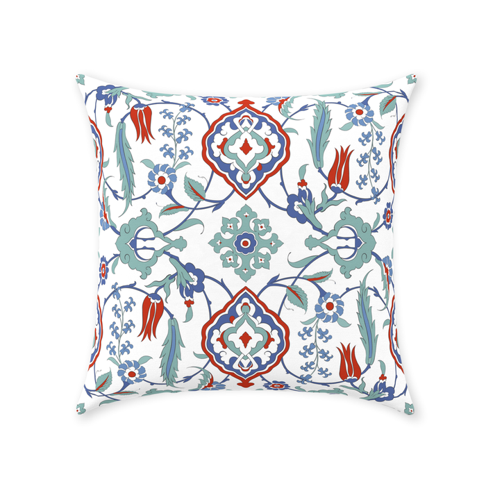 Sara Ottoman Cotton Pillows Blue Mint Red