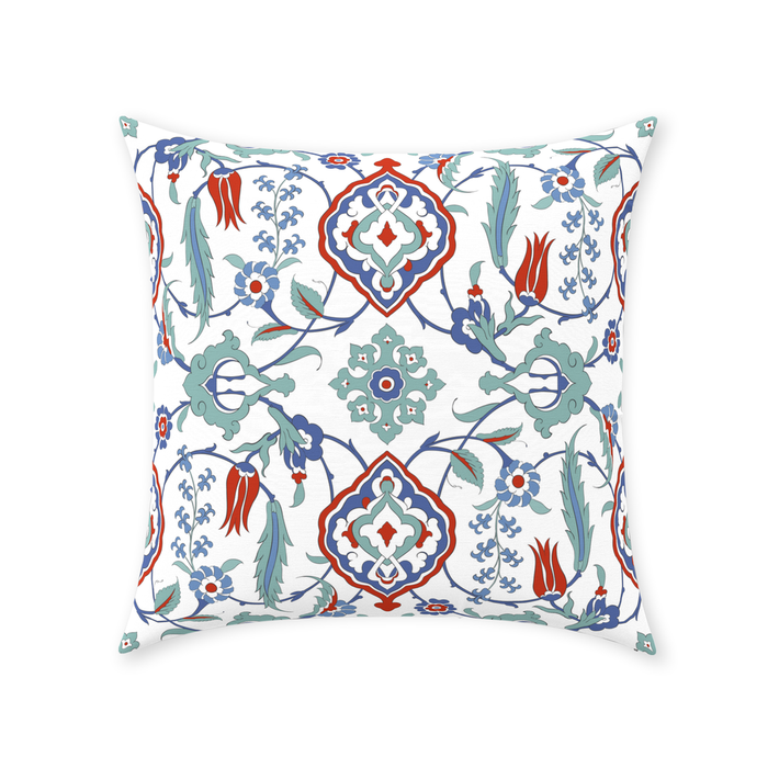 Sara Ottoman Cotton Pillows Blue Mint Red