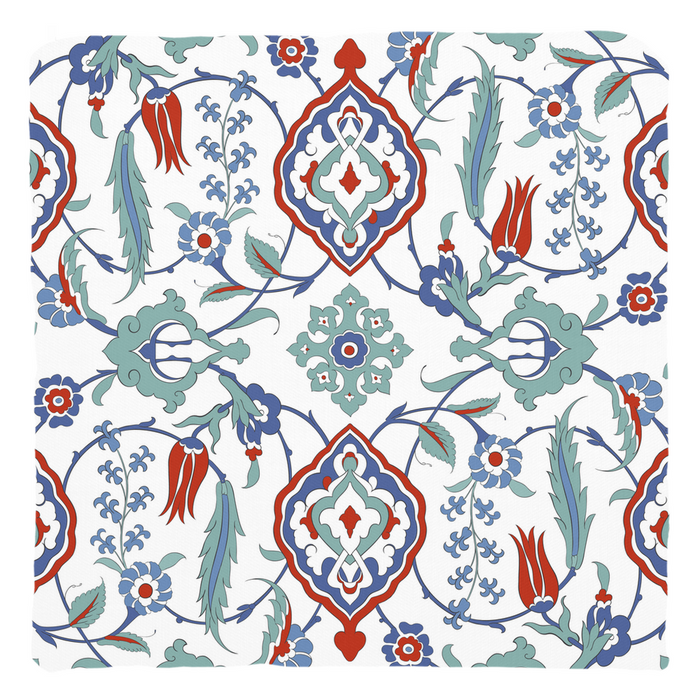 Sara Ottoman Cotton Pillows Blue Mint Red