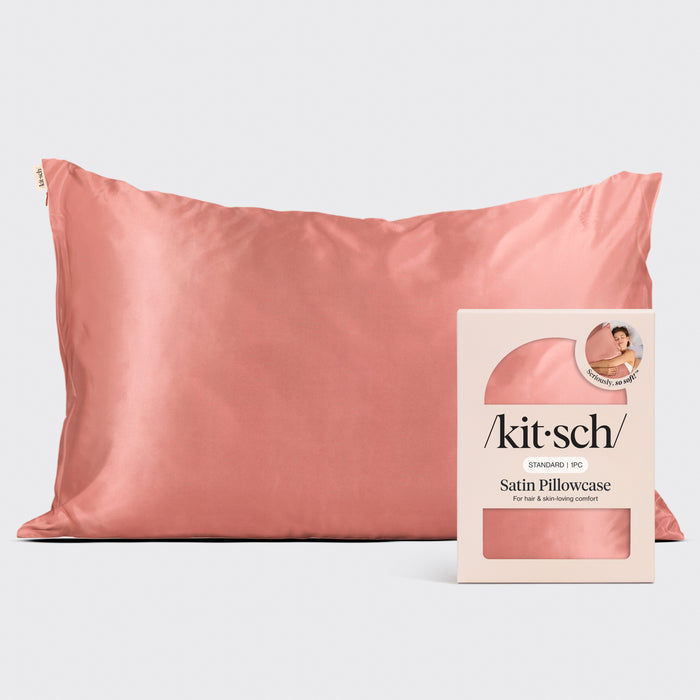 KITSCH Terracotta Standard Satin Pillowcase — hero view