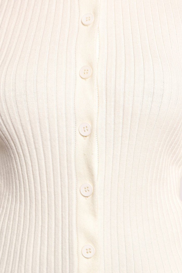 Petal and Pup USA TOPS Searie Ribbed Cardigan Top - Cream