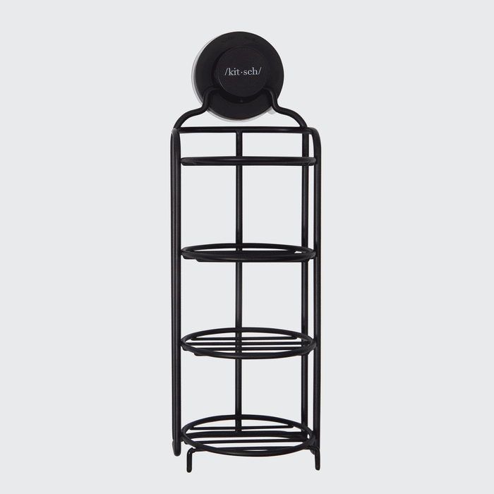 Kitsch Self-Draining Shower Caddy showing three-compartment design that keeps bars dry
