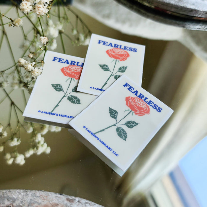 Set of 3 Stickers from Powerless by Lauren Roberts - The Bean Workshop - book lover gift, Bookish Gift, bookish sticker, die cut sticker, fantasy romance sticker, fearless, Ilya, Kai Azer, lauren roberts, Lauren Roberts merch, Paedyn Gray, powerless, Powerless merch, reckless, sticker bundle