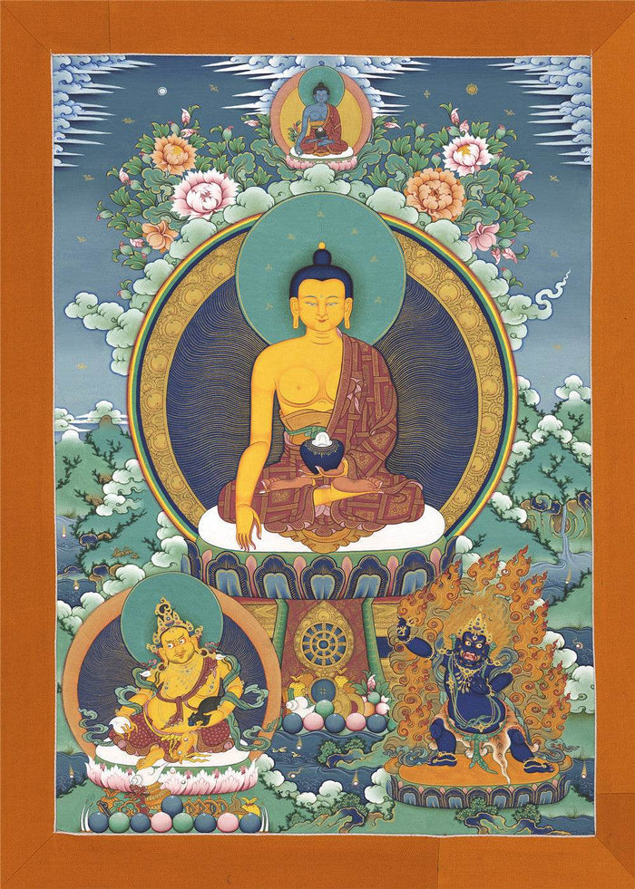 Shakyamuni - 18th Century - Tibetan thangka painting, front view