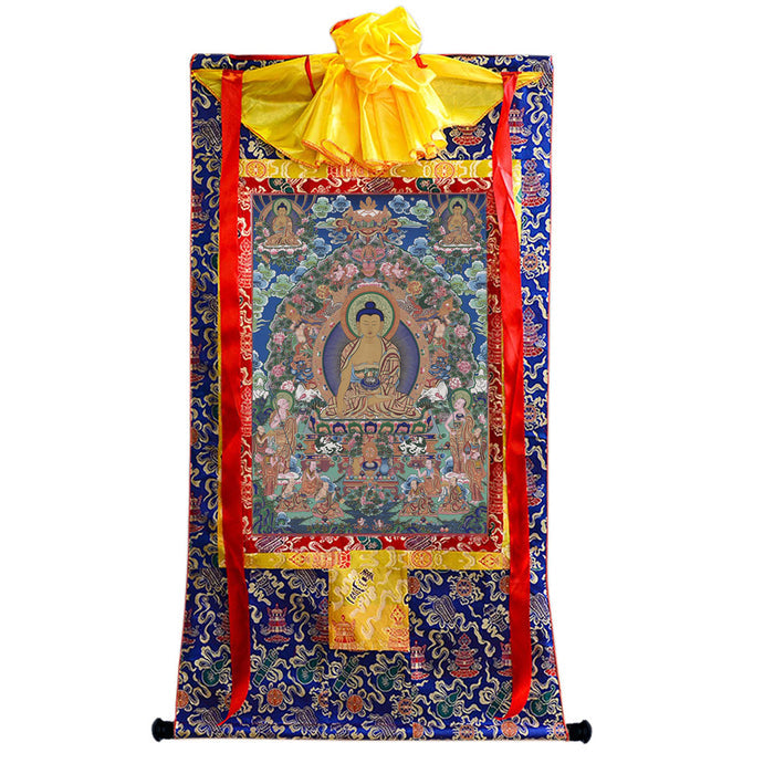 Shakyamuni - Tibetan thangka painting, view 4