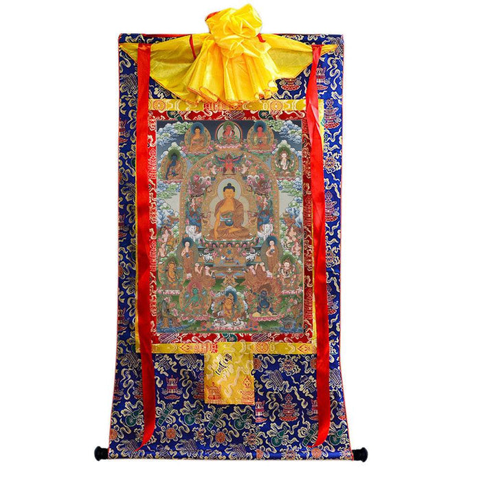 Shakyamuni - Tibetan thangka painting, view 4