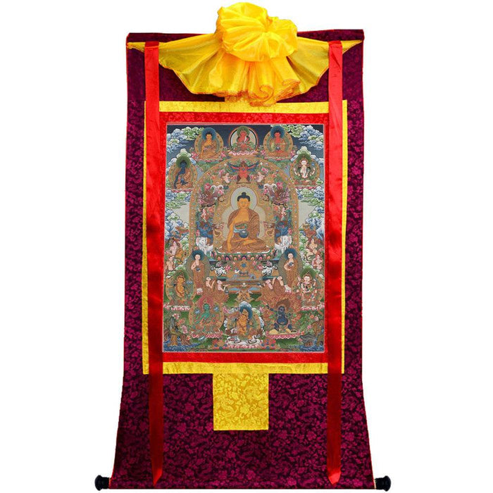 Shakyamuni - Tibetan thangka painting, view 5