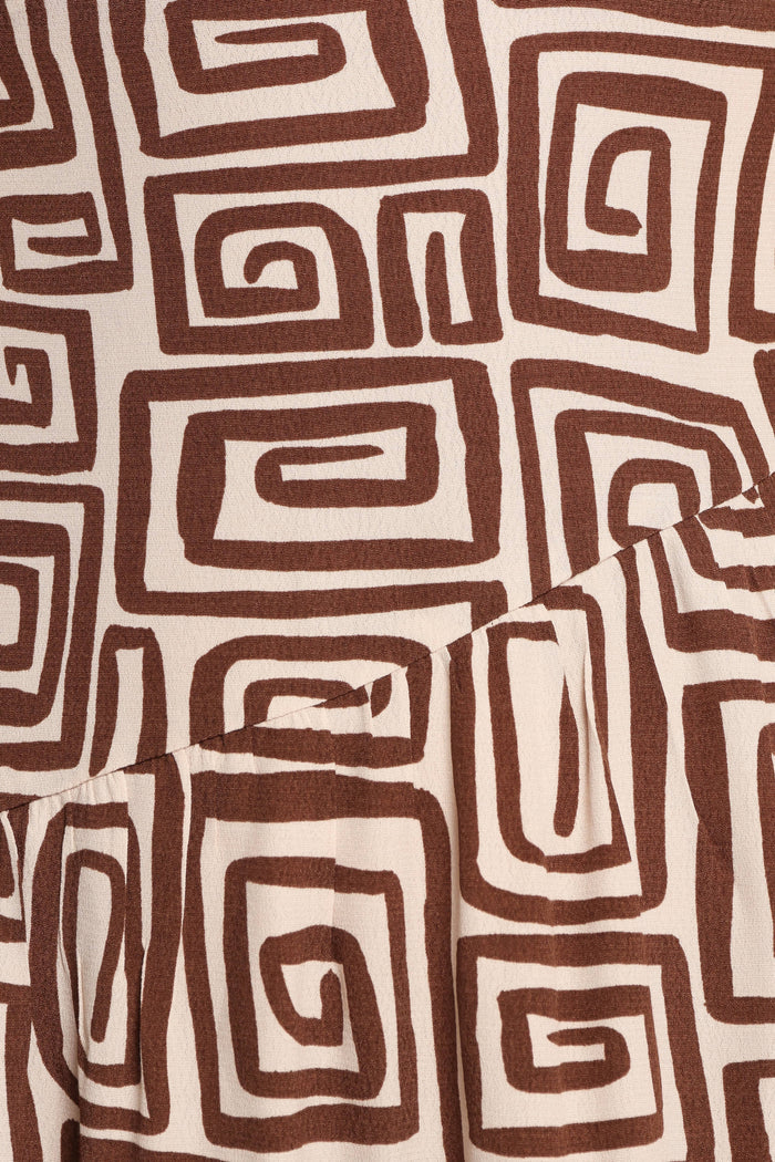 Petal and Pup USA DRESSES Sheridan Long Sleeve Mini Dress - Chocolate Brown Print (Hold for Rack)