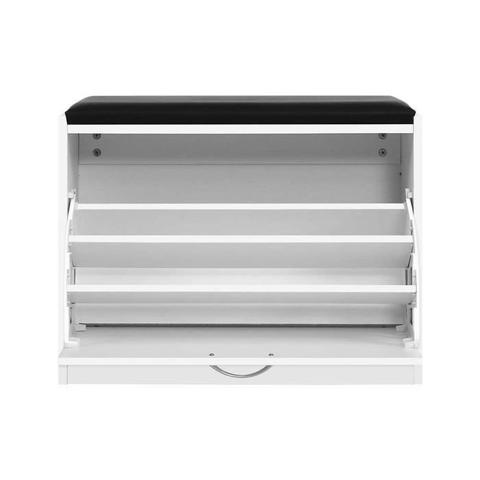 Shoe Cabinet Bench Shoes Storage Rack Organizer Drawer White 15 Pairs -Home Living Store - -