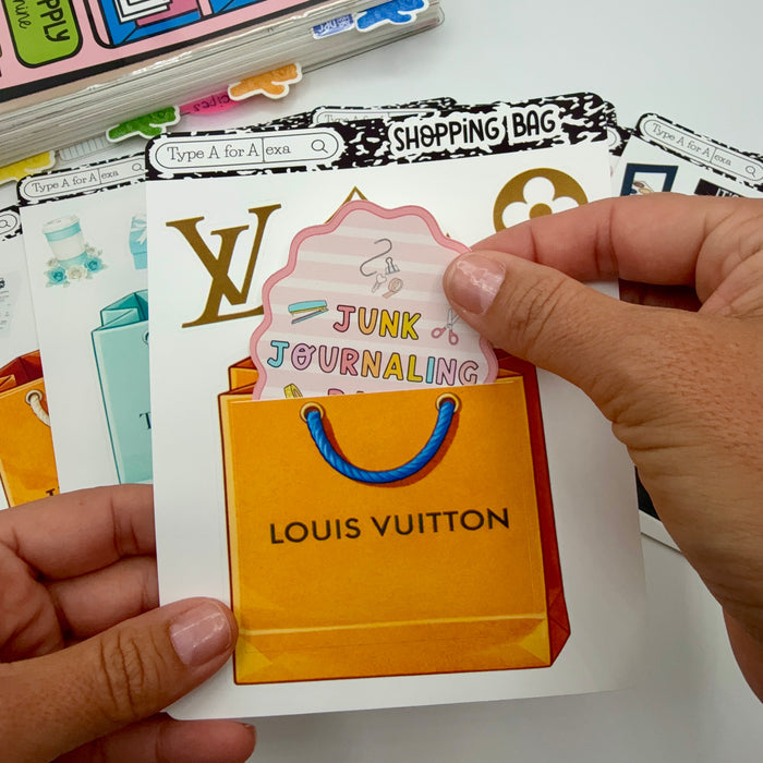 Shopping Bag Jumbo Journaling Sticker Pocket