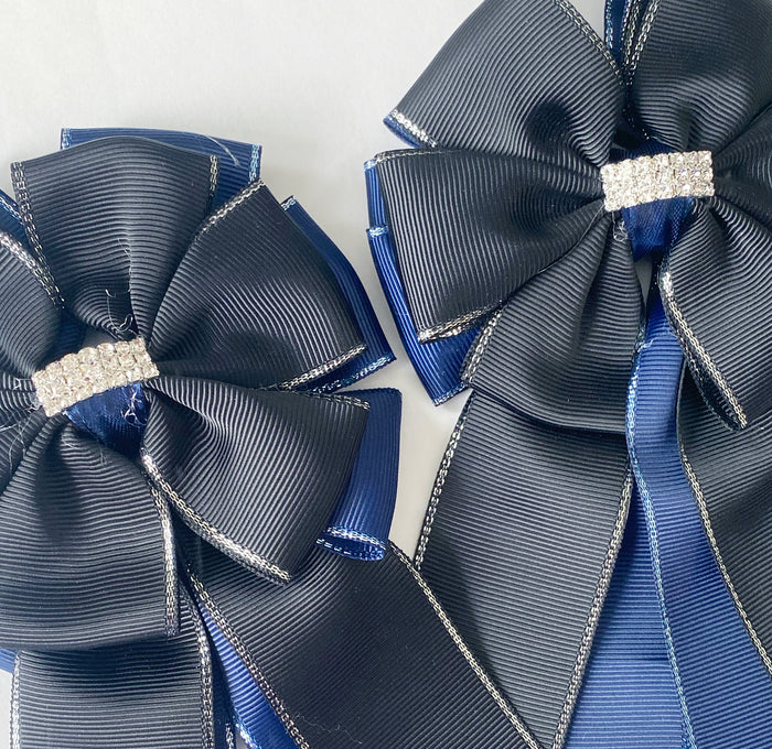 🤩 Show Bows: Black On Navy