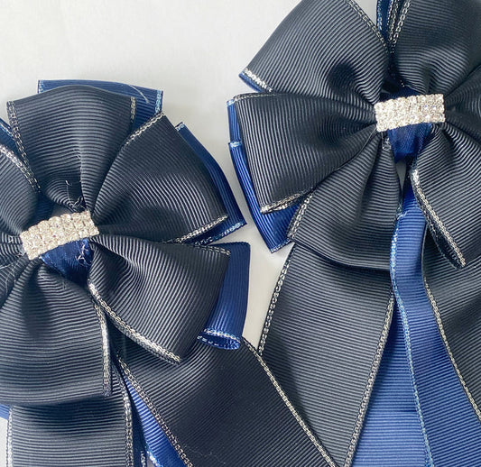 🤩 Show Bows: Black On Navy