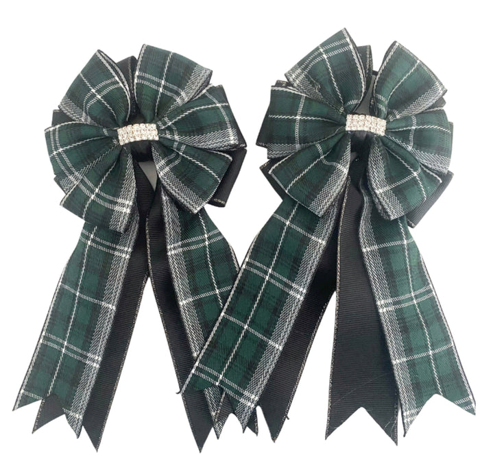 🤩 Show Bows: Hunter Plaid on Black