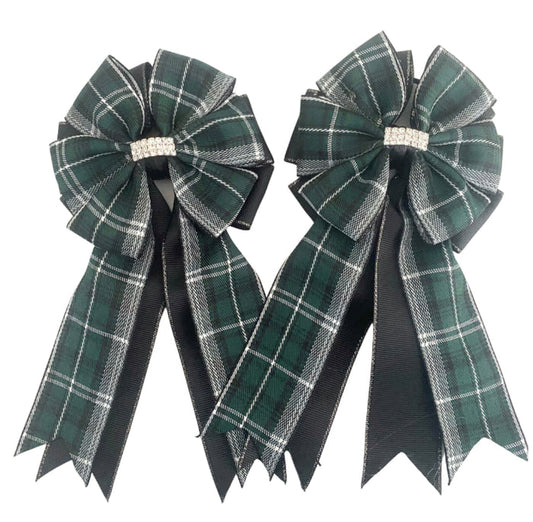 🤩 Show Bows: Hunter Plaid on Black
