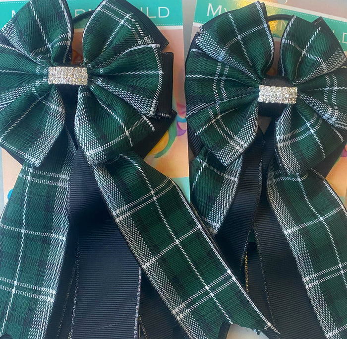 🤩 Show Bows: Hunter Plaid on Black